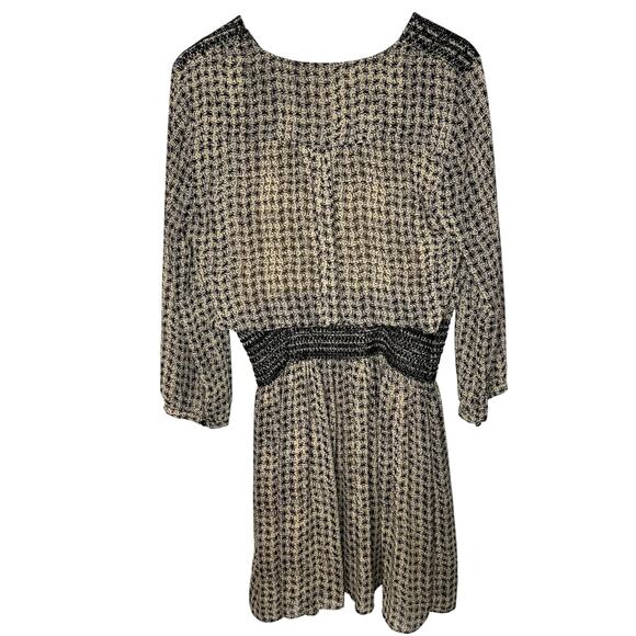 Anthropologie Vanessa Virginia Callista Brown Black Long Sleeve Dress Large - Picture 5 of 8